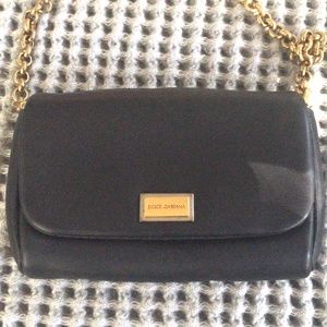 Dolce & Gabbana Micro Pouch On Chain Black Leather Cross Body Bag (Pre-Owed)